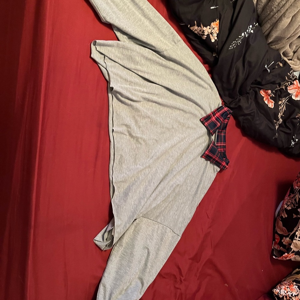 SHEIN gray long sleeved collared top